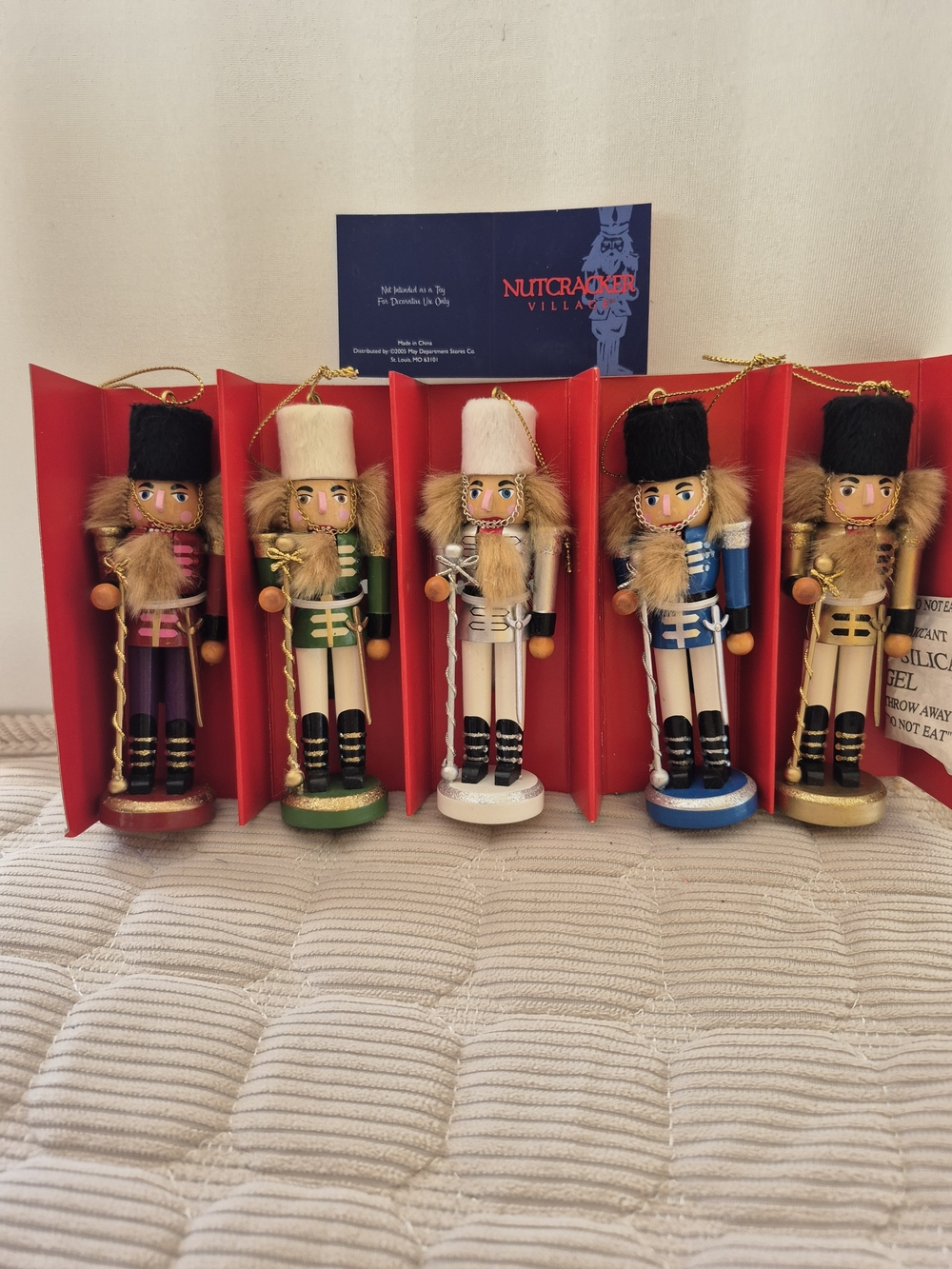 Set of 5 Holiday Nutcracker Ornaments - Multicolor